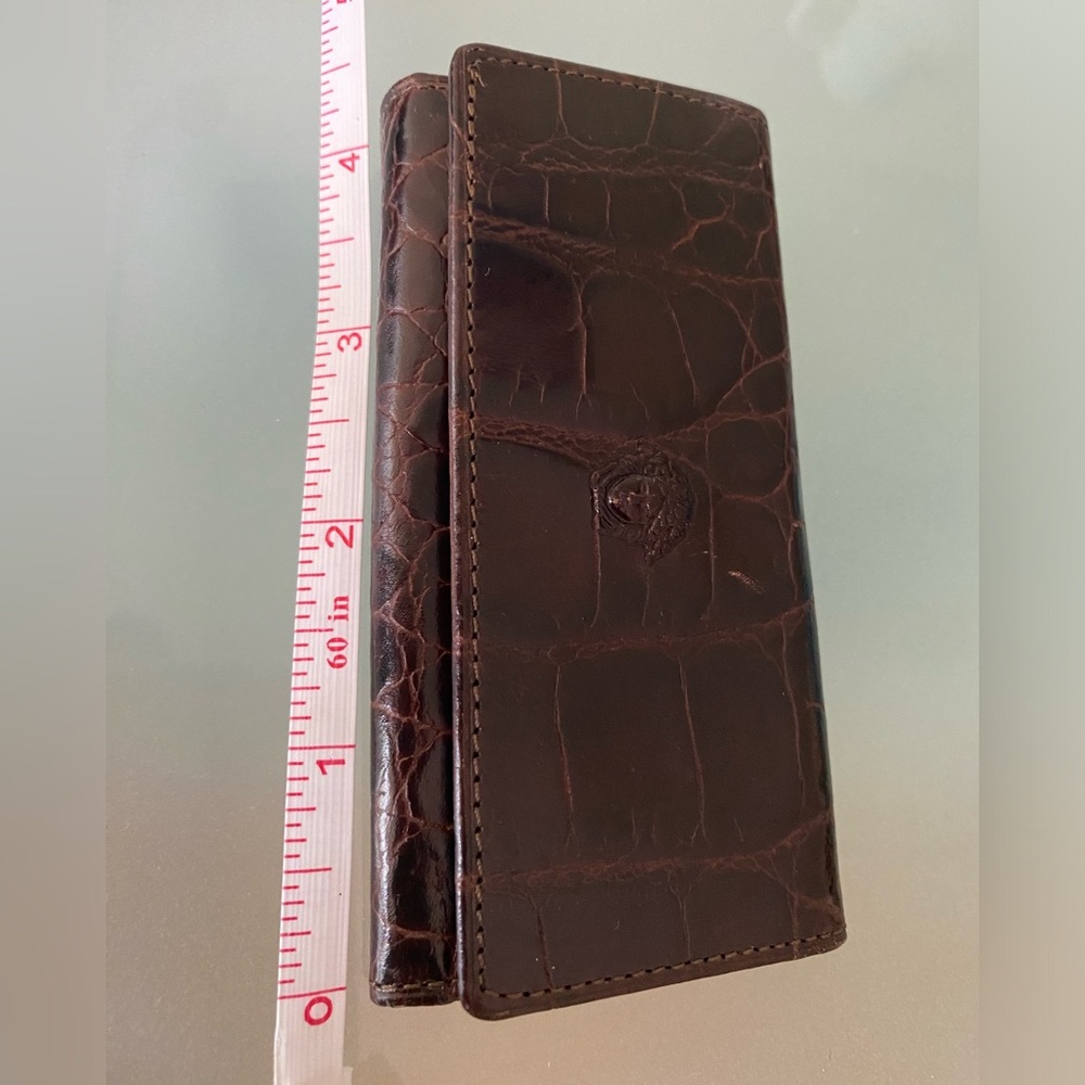 NEW Gianni VERSACE KEYS holder/wallet Leather crocodile imprint ITALY - Picture 11 of 12